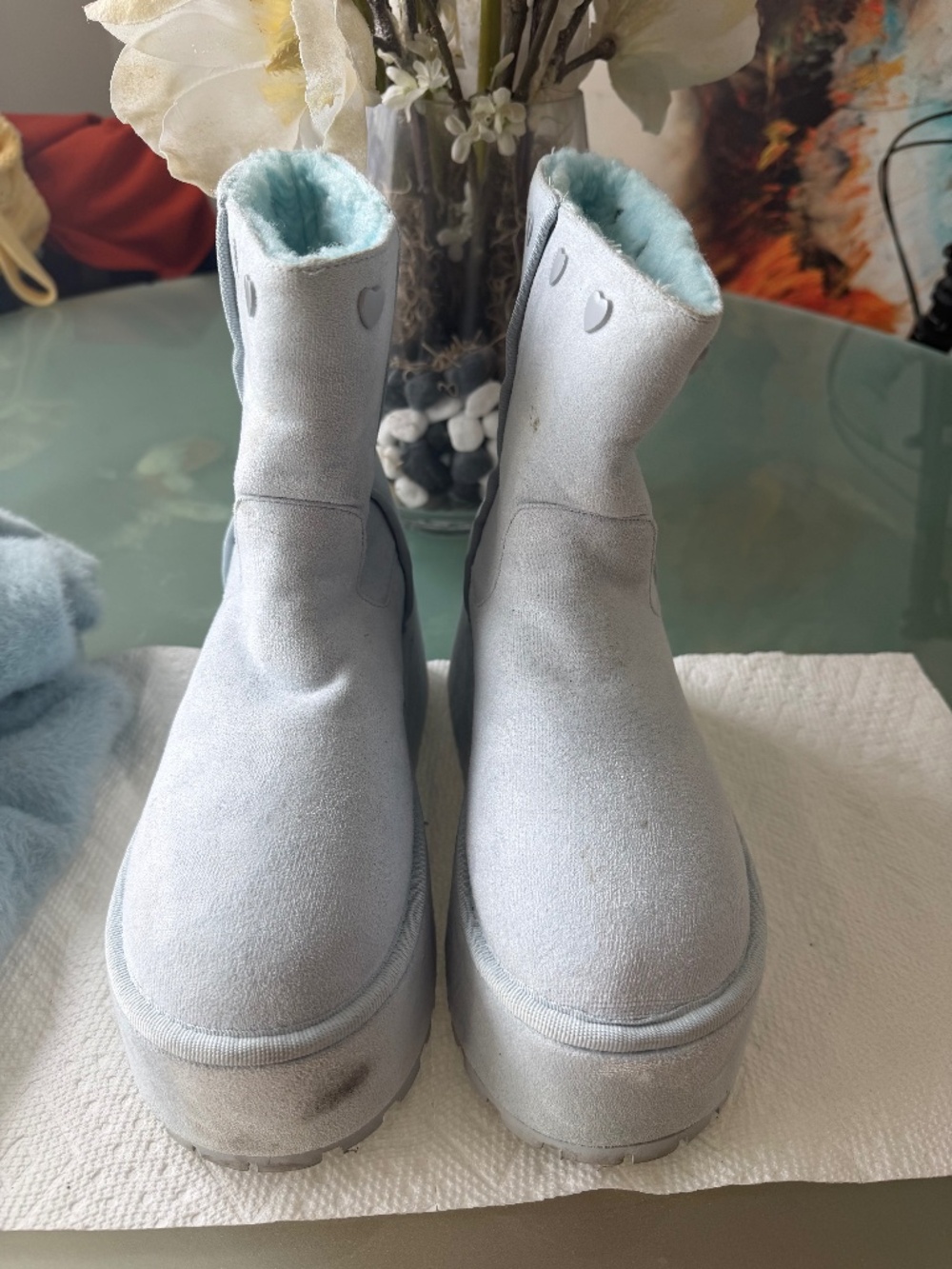 Dolls Kill baby blue boots US 8M